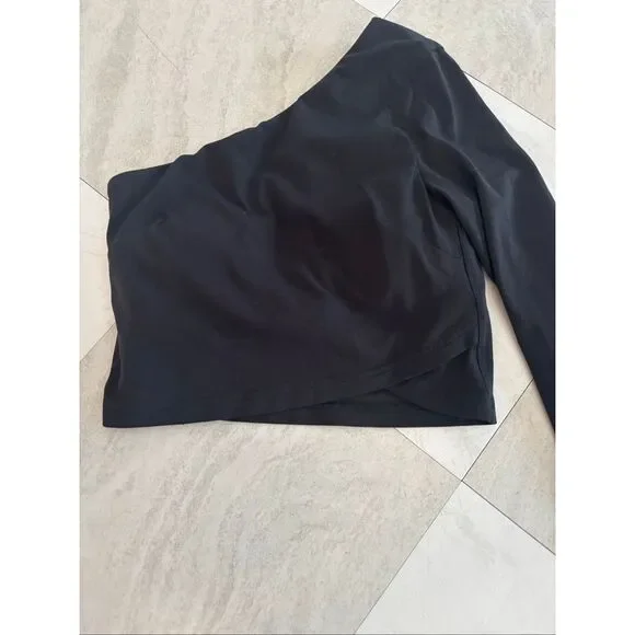 Lululemon Align Asymmetrical One Sleeve Long Sleeve Top Size 4 Black - Picture 5 of 9
